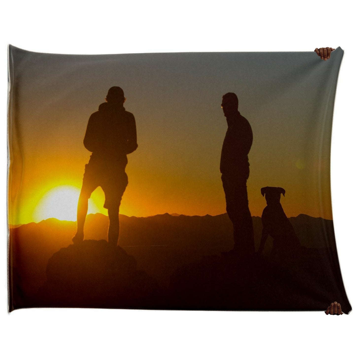 Premium Microfleece Blanket (AZ Sunset with best friends)