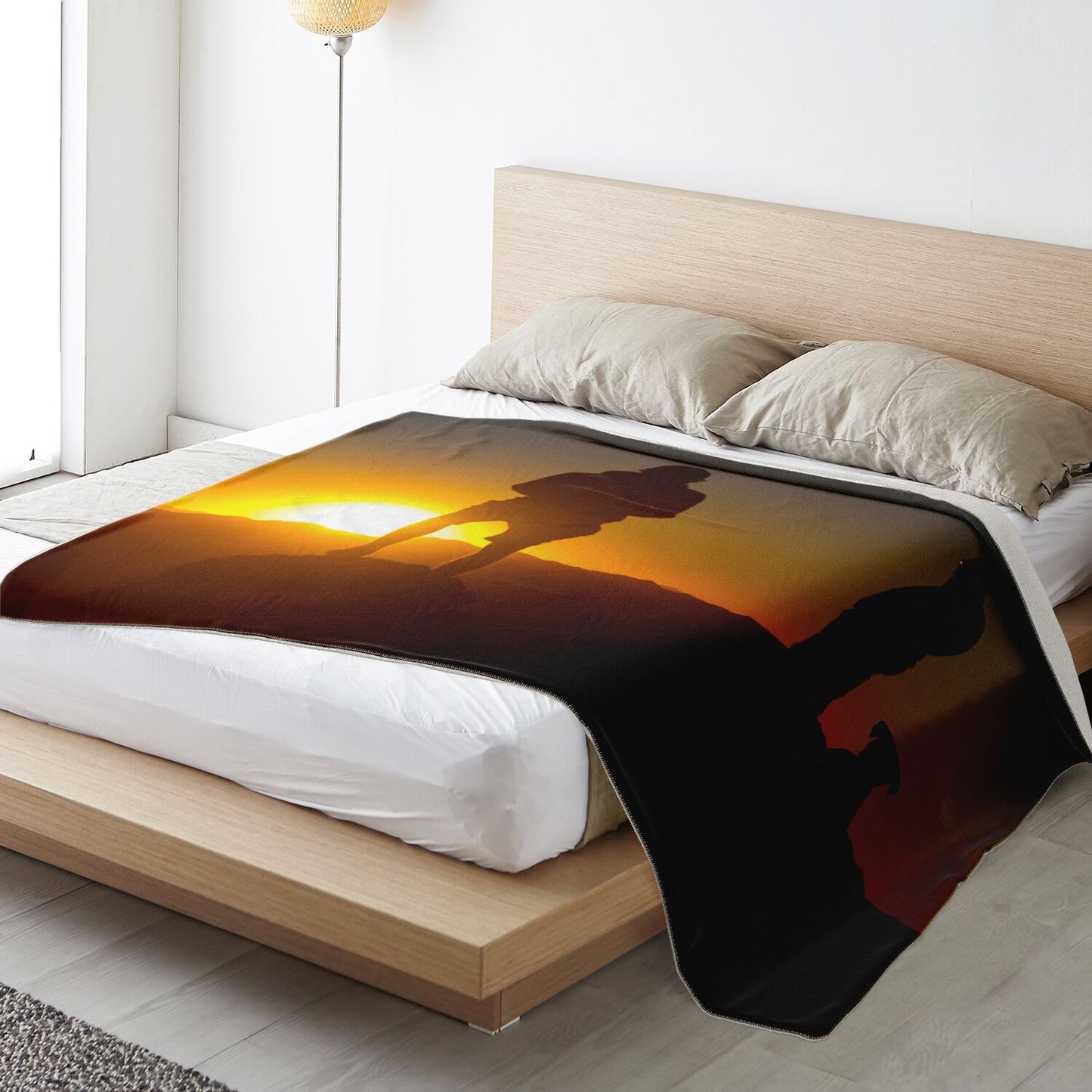 Premium Microfleece Blanket (AZ Sunset with best friends)