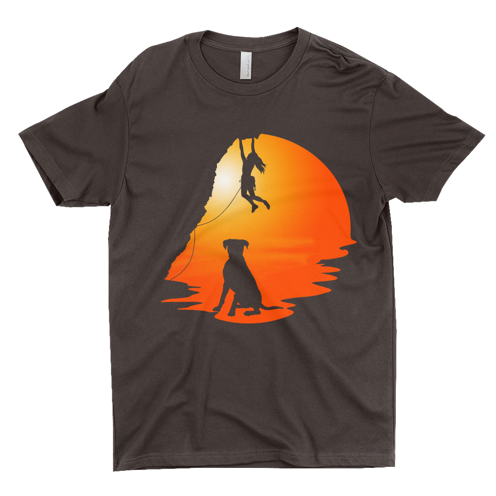 T-Shirts: Dog and Climber at Sunset (Next Level 3600)