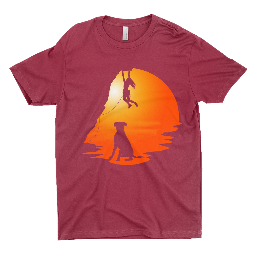 T-Shirts: Dog and Climber at Sunset (Next Level 3600)