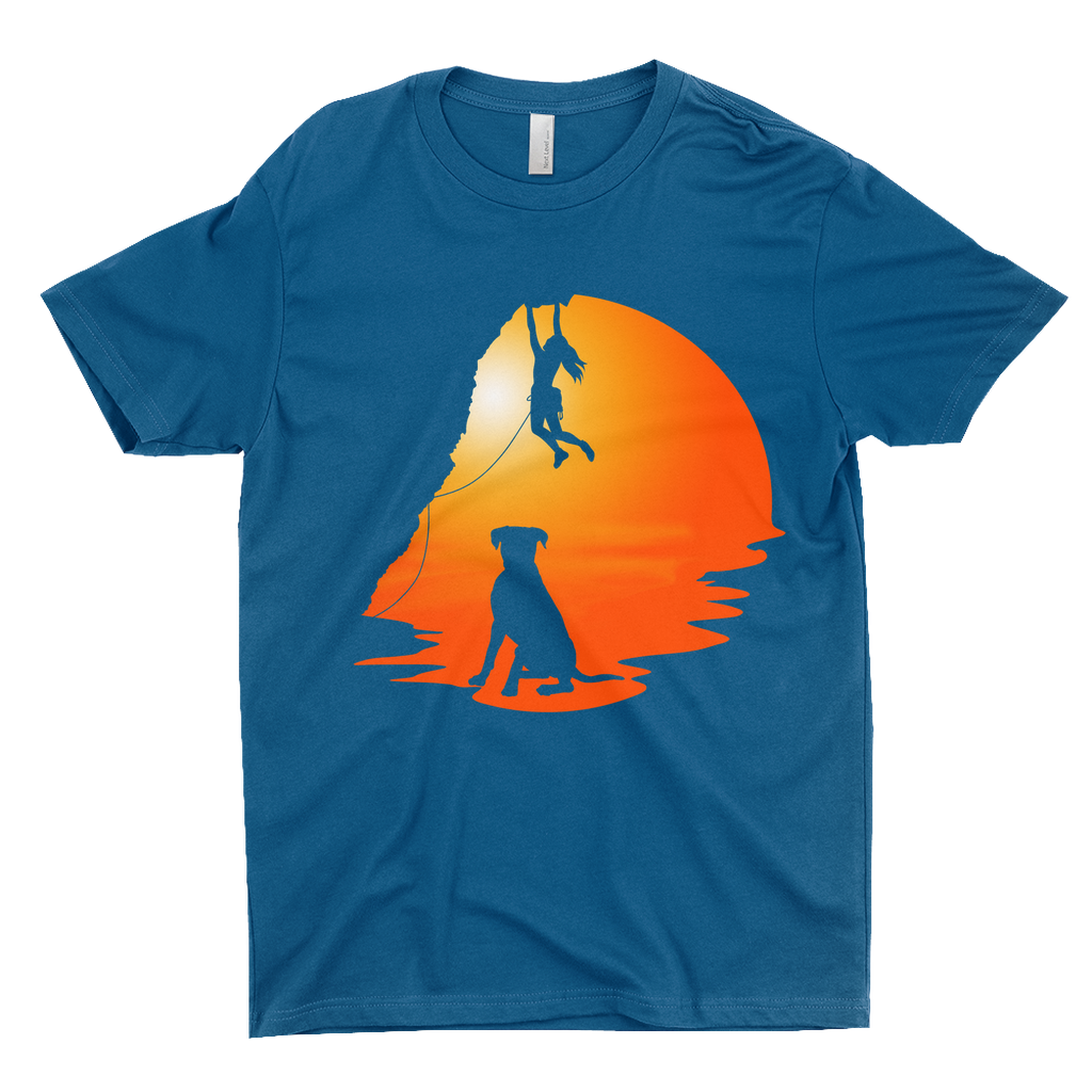 T-Shirts: Dog and Climber at Sunset (Next Level 3600)