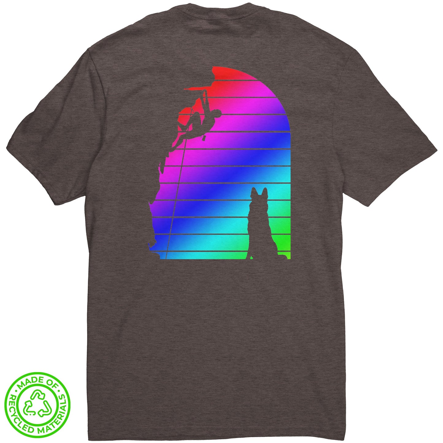 Eco-Friendly Re-Tee (Rainbow Silhouetted climber and shepherd)