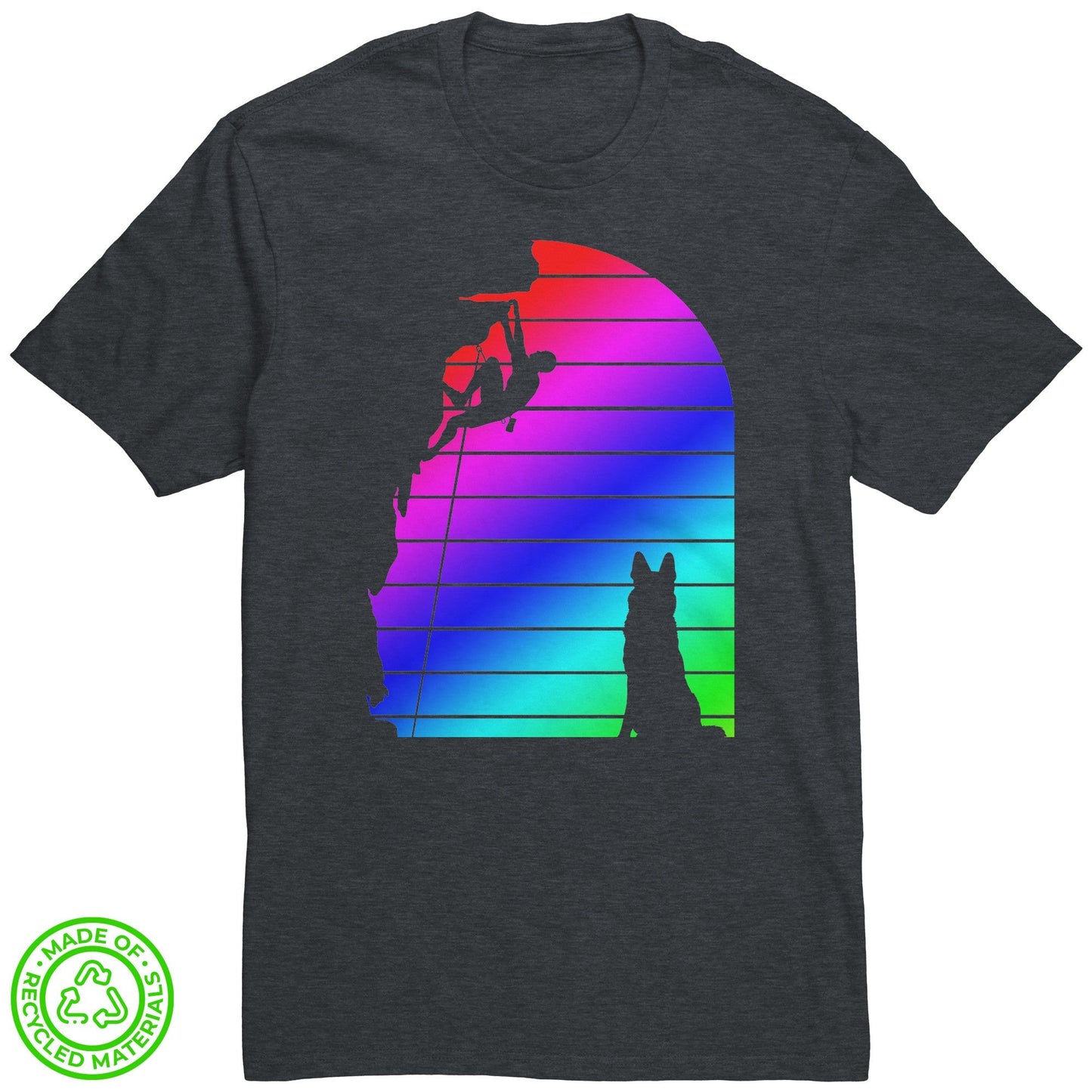 Eco-Friendly Re-Tee (Rainbow Silhouetted climber and shepherd)